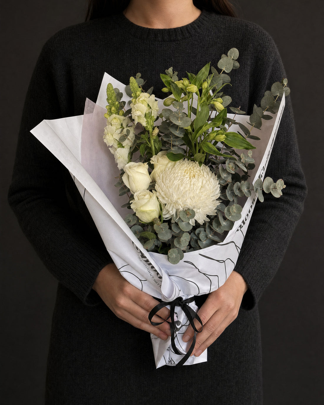 Ravello Posy by Fig & Bloom held in front at chest height
