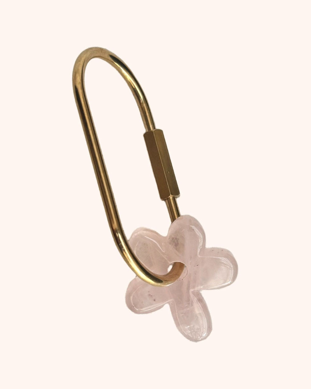 Wild Cactus Co. Rose Quartz Crystal Flower Keyring