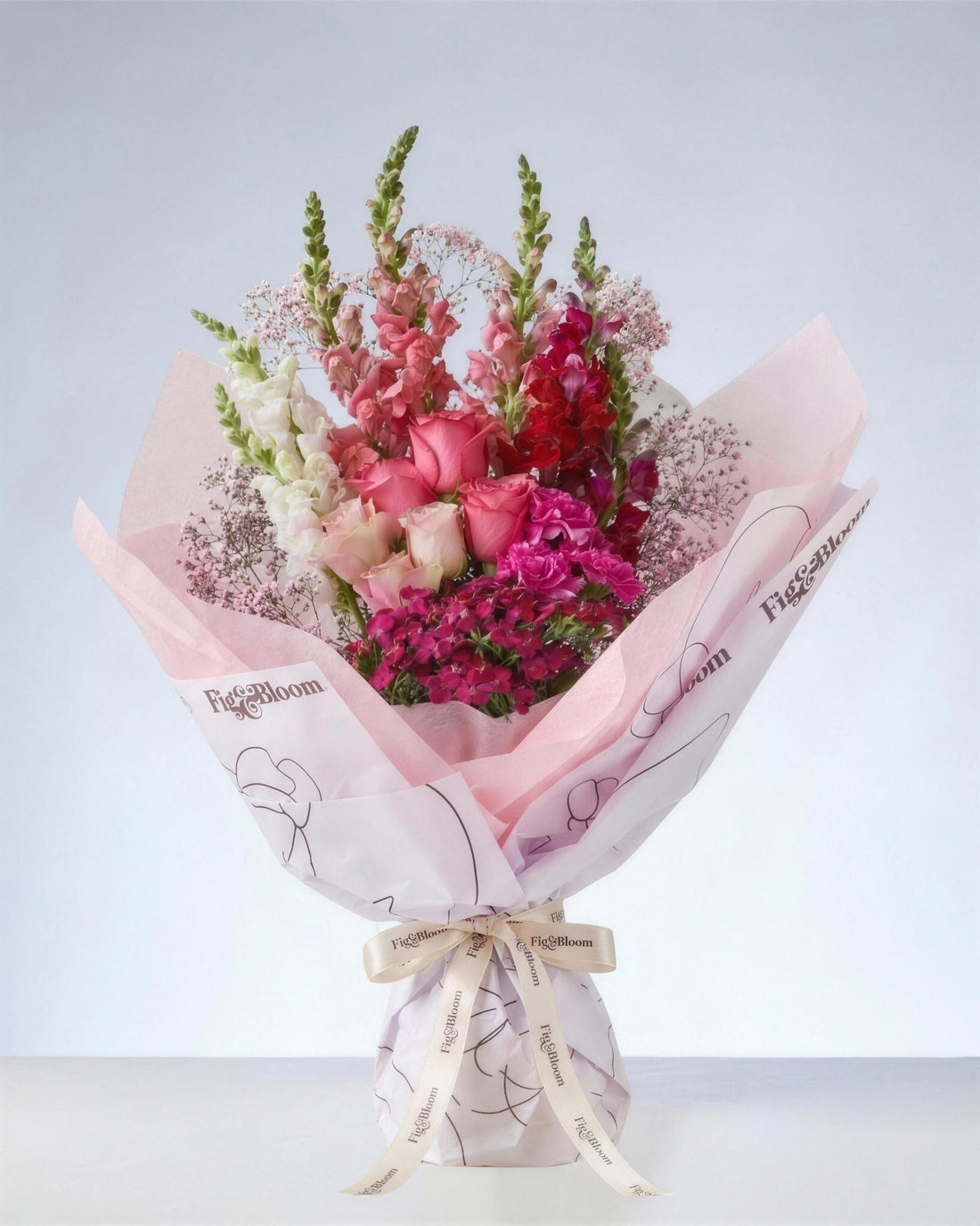 Marseille Bouquet by Fig & Bloom, Large size, soft pink and lilac blooms
