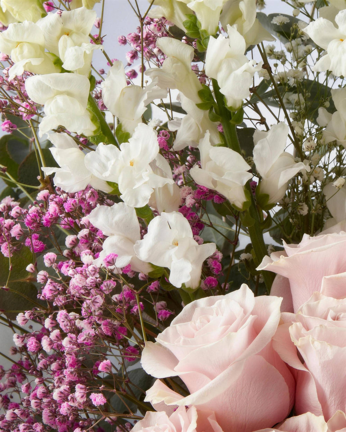 Osaka Bouquet by Fig & Bloom, Extra Large, close-up of soft pink and white blooms
