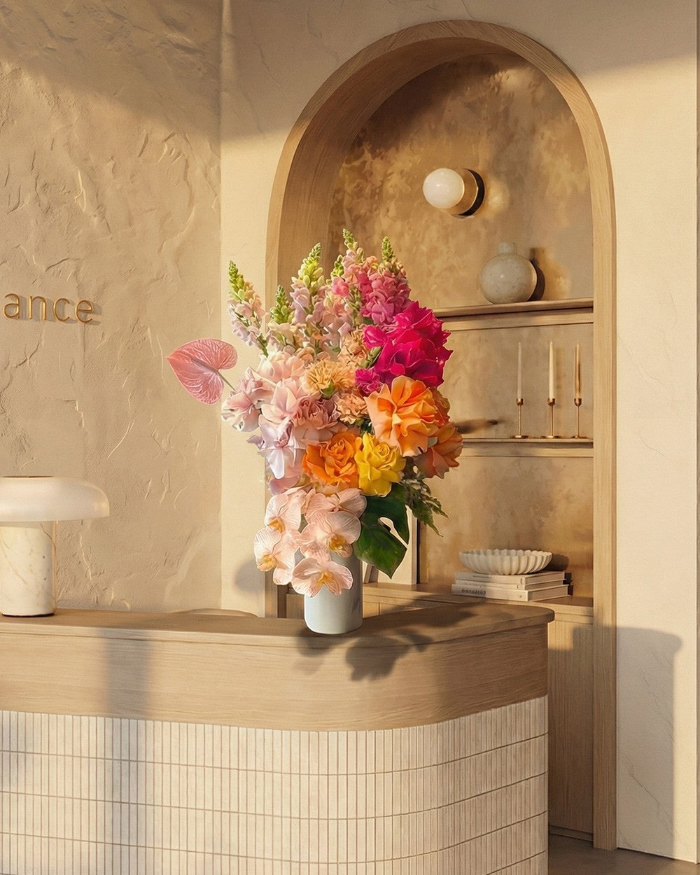 Colourful Vase Arrangement - Tall