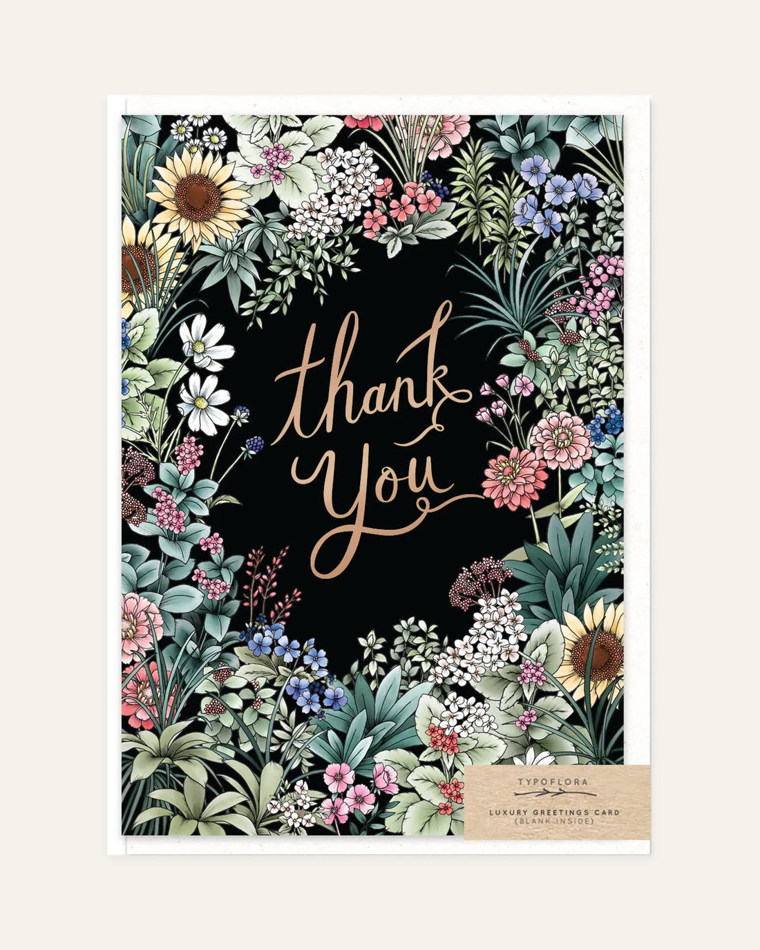 flower field thank you card front design