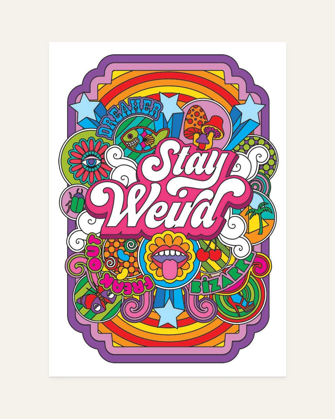 stay weird card front design