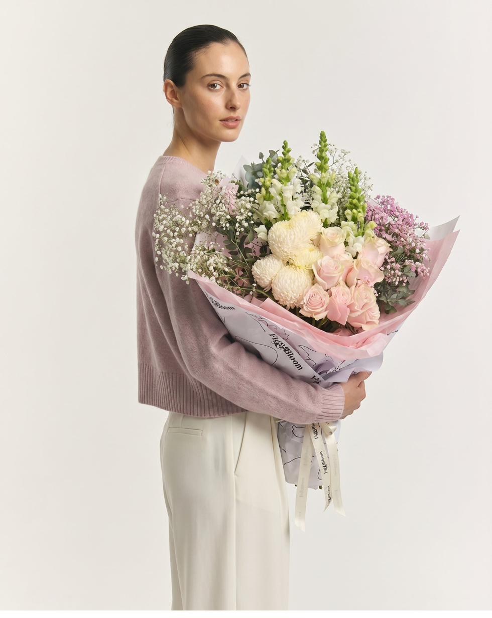 Osaka bouquet in the new Fig & Bloom illustrated wrap