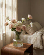 Glass Ribbed Vase Clear (20cm)