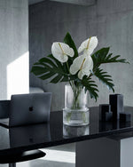 Glass Ribbed Vase Clear (20cm)