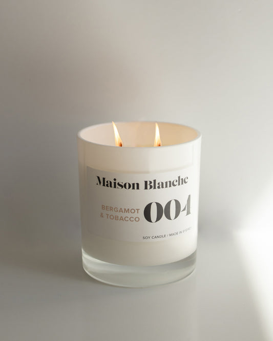 004 Bergamot & Tobacco - Large Candle