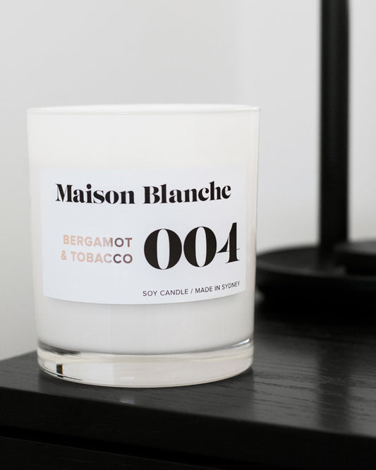 004 Bergamot & Tobacco - Large Candle