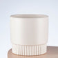 120mm Pot Ribbed White