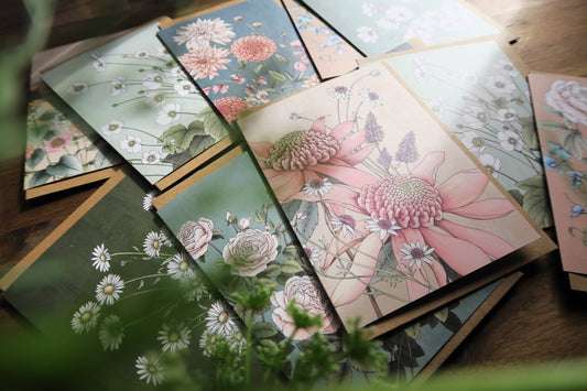 Pink Waratah Portrait Card