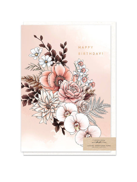 Peony Happy Birthday Card