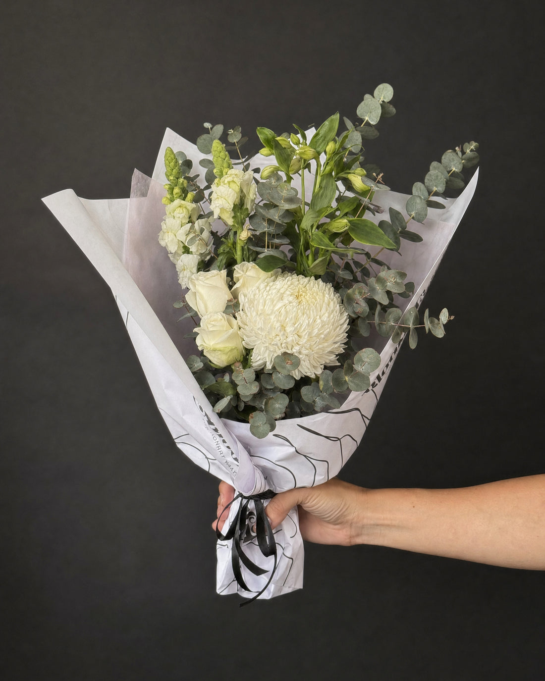 Ravello Posy by Fig & Bloom held in one hand