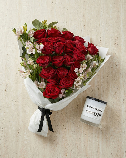 Amour Bouquet + Candle Bundle