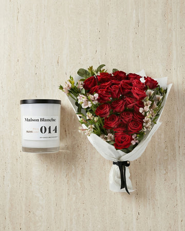 Amour Bouquet + Candle Bundle