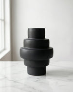 Stacked Totem Vase (Black)