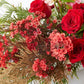 Christmas Table Flowers (Red & Gold)