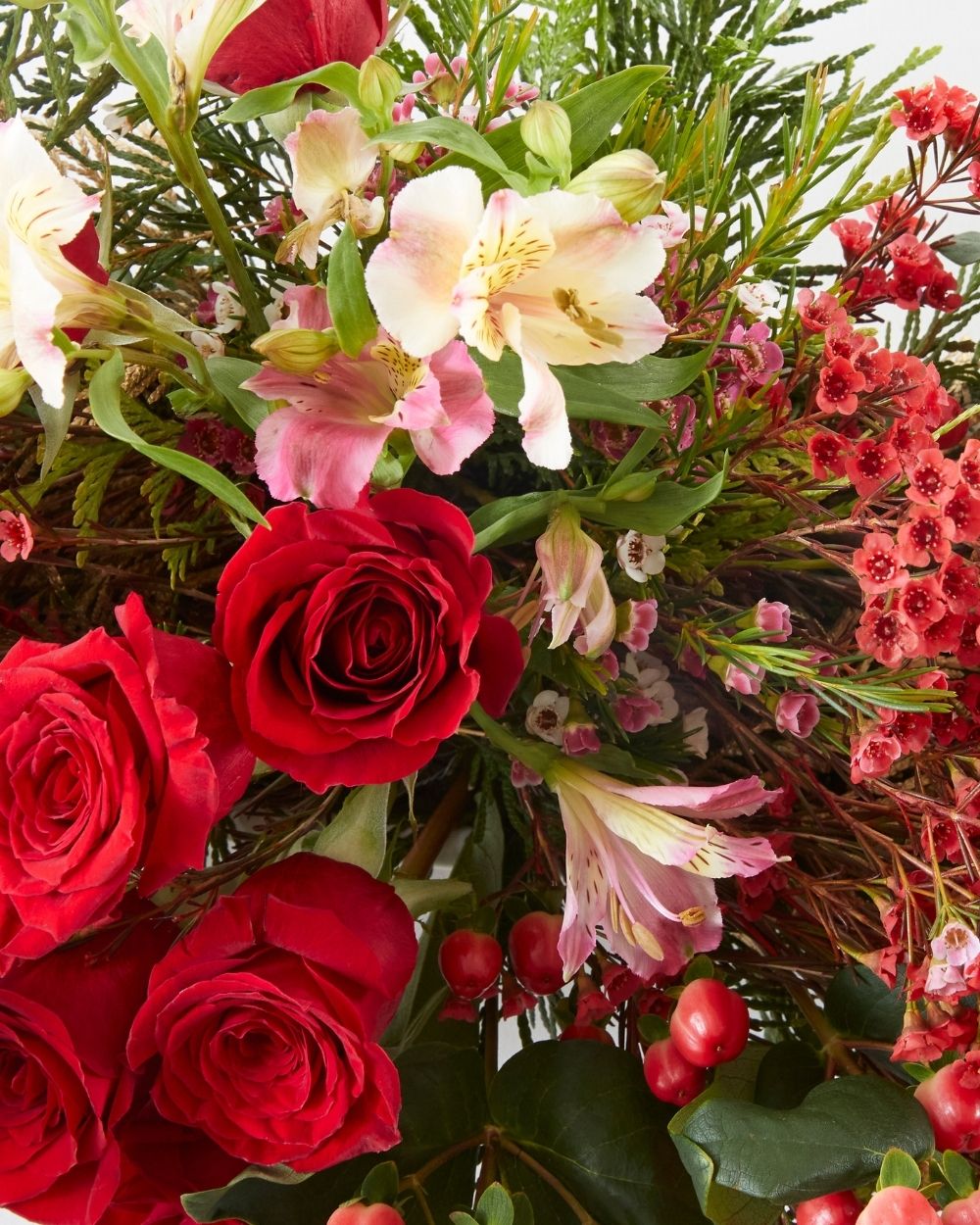 Christmas Table Flowers (Red & Gold)