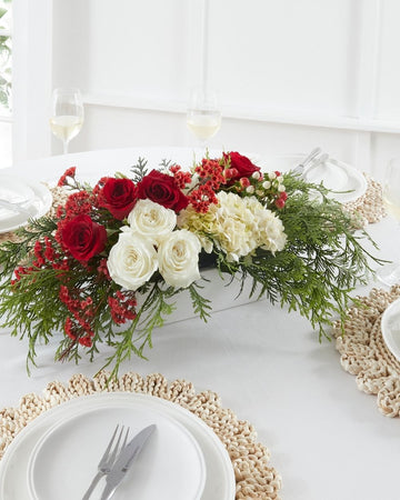 Christmas Table Flowers (Red & White)