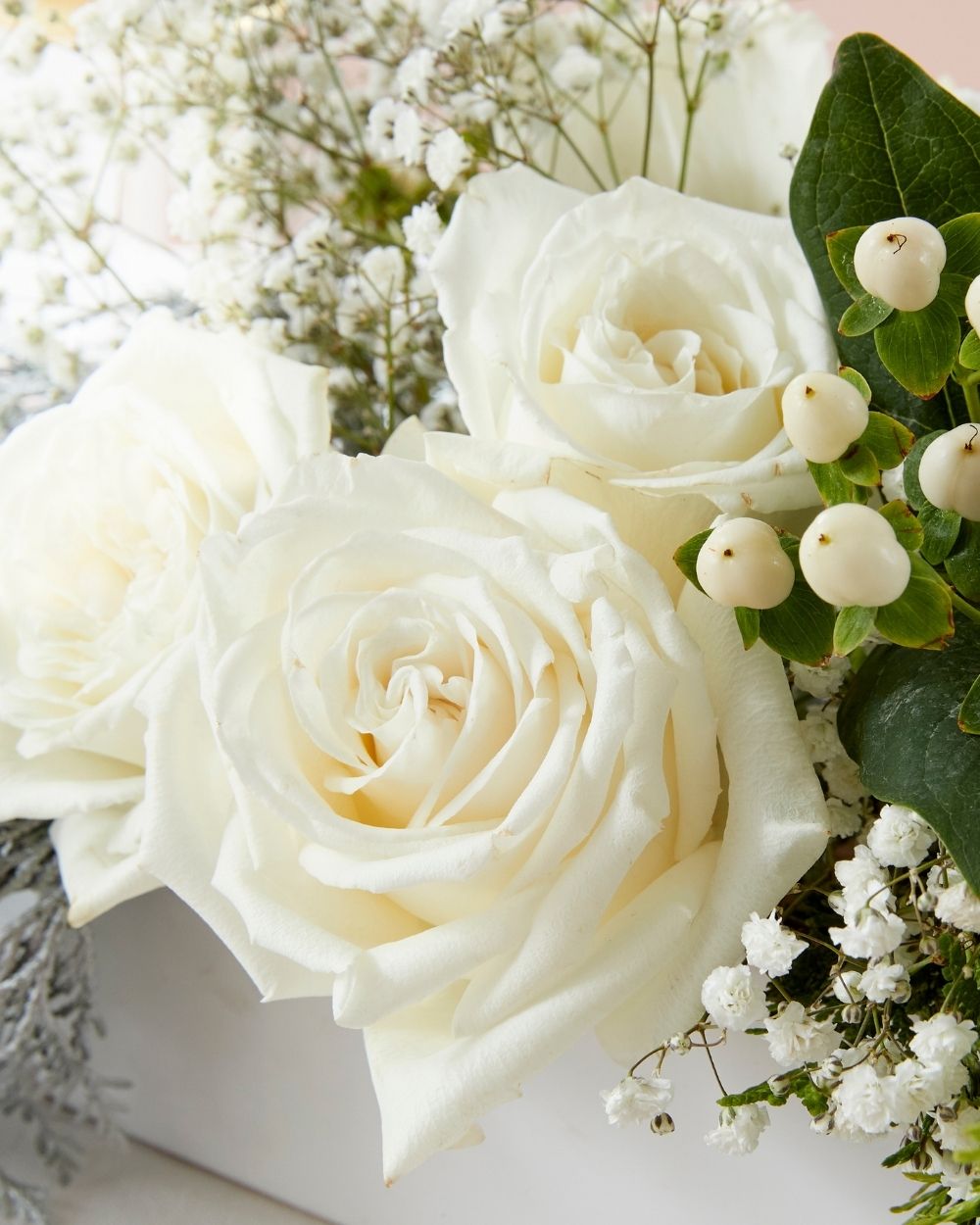 Christmas Table Flowers (White & Silver)