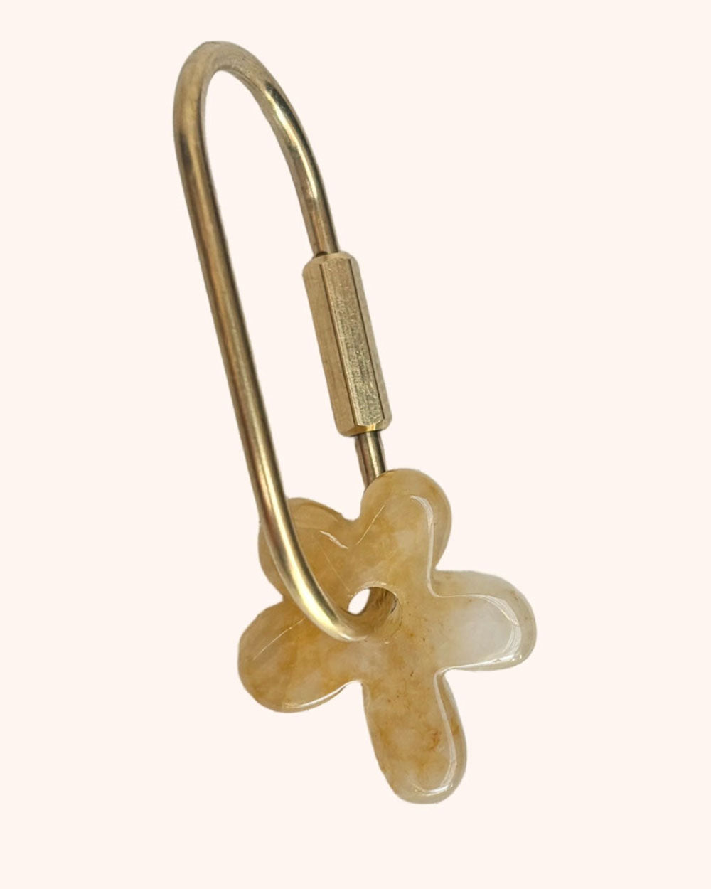 Wild Cactus Co. Yellow Quartz Crystal Flower Keyring