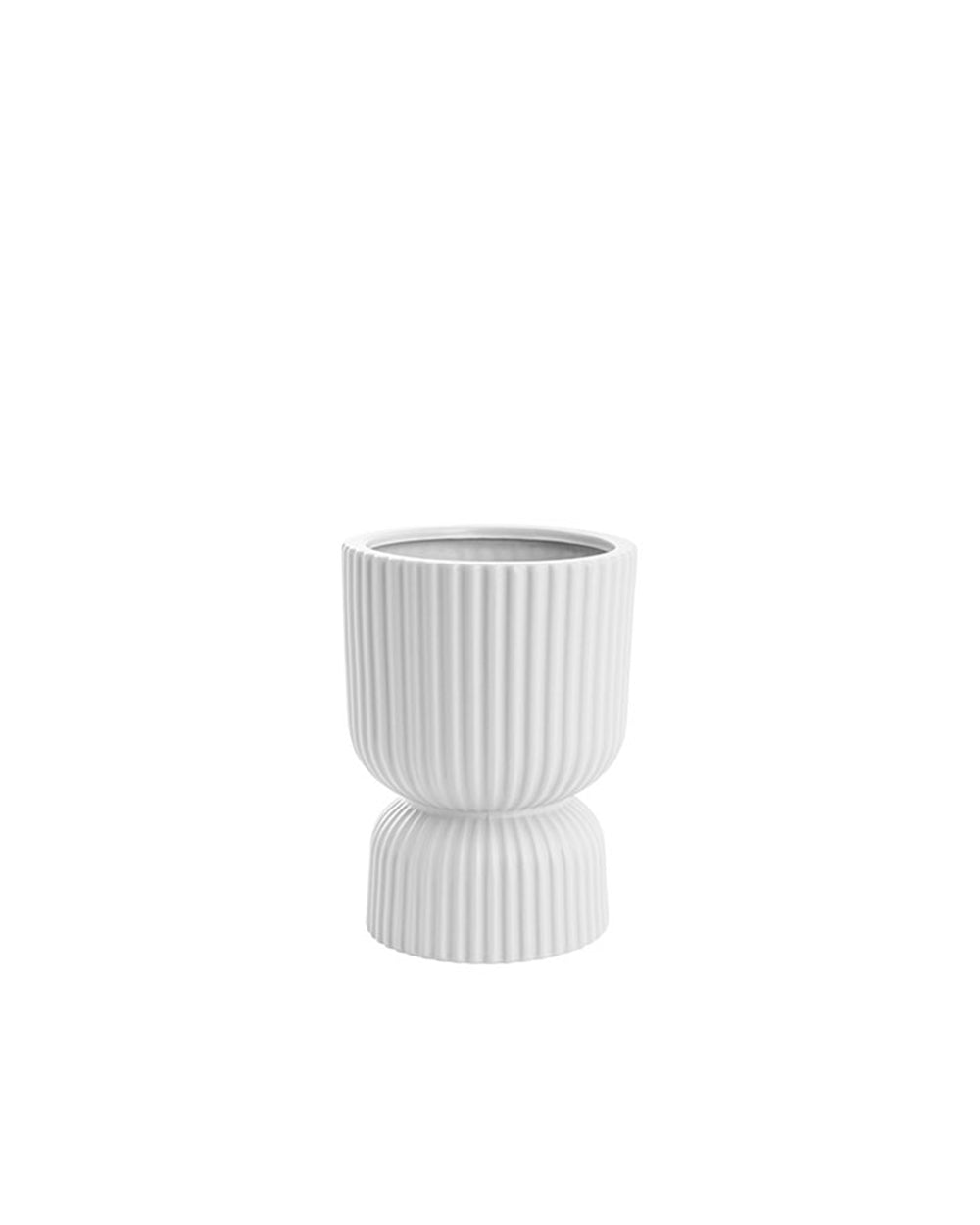 Low Profile Podium Vase - White