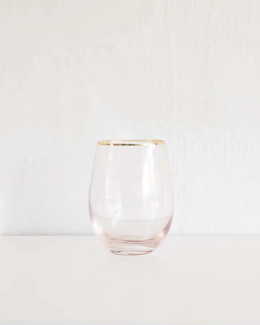 Glass Tumblers with Gold Rim