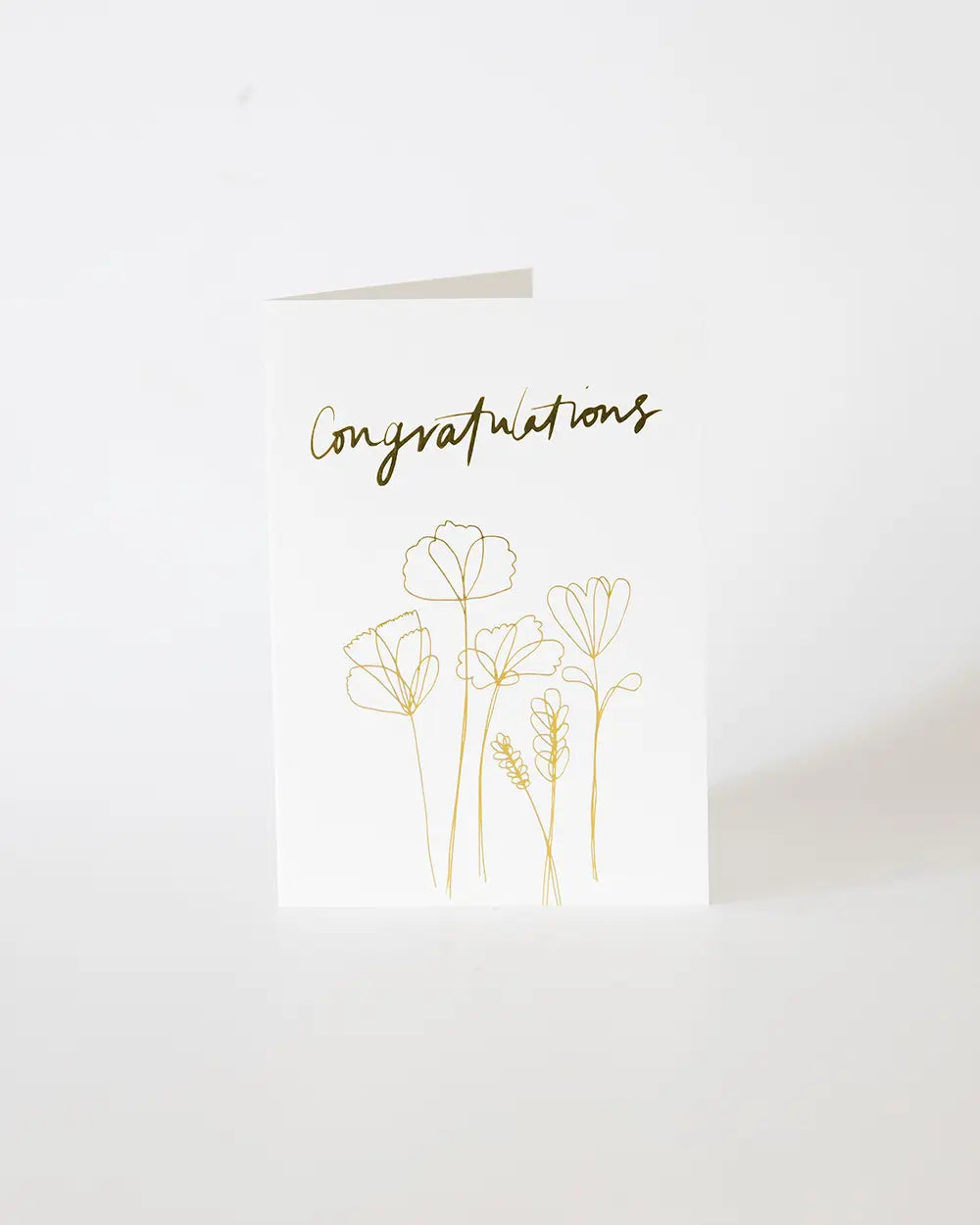 Congratulations Greeting Card (White/Gold)