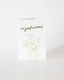 Congratulations Greeting Card (White/Gold)