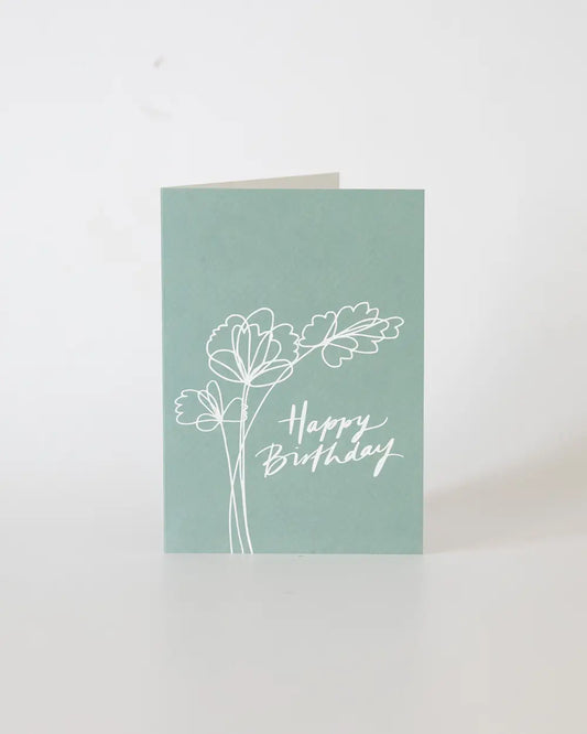 Happy Birthday Greeting Card (Acquamarine)
