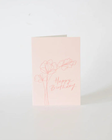 Happy Birthday Greeting Card (Light Pink)