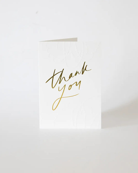 Thank You Greeting Card (White/Gold)