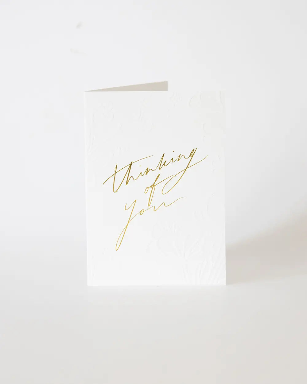 Thinking of You Greeting Card (White/Gold)