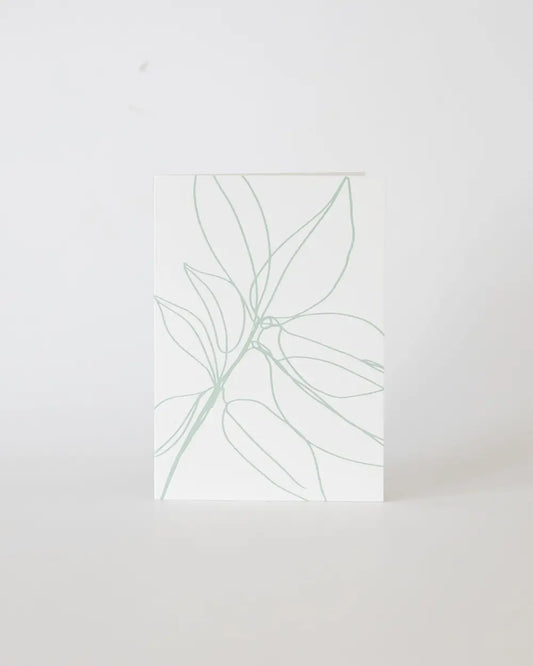 Tropical Foliage Greeting Card (White/Acquamarine)
