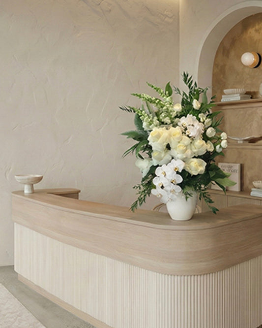 White Vase Arrangement - Tall