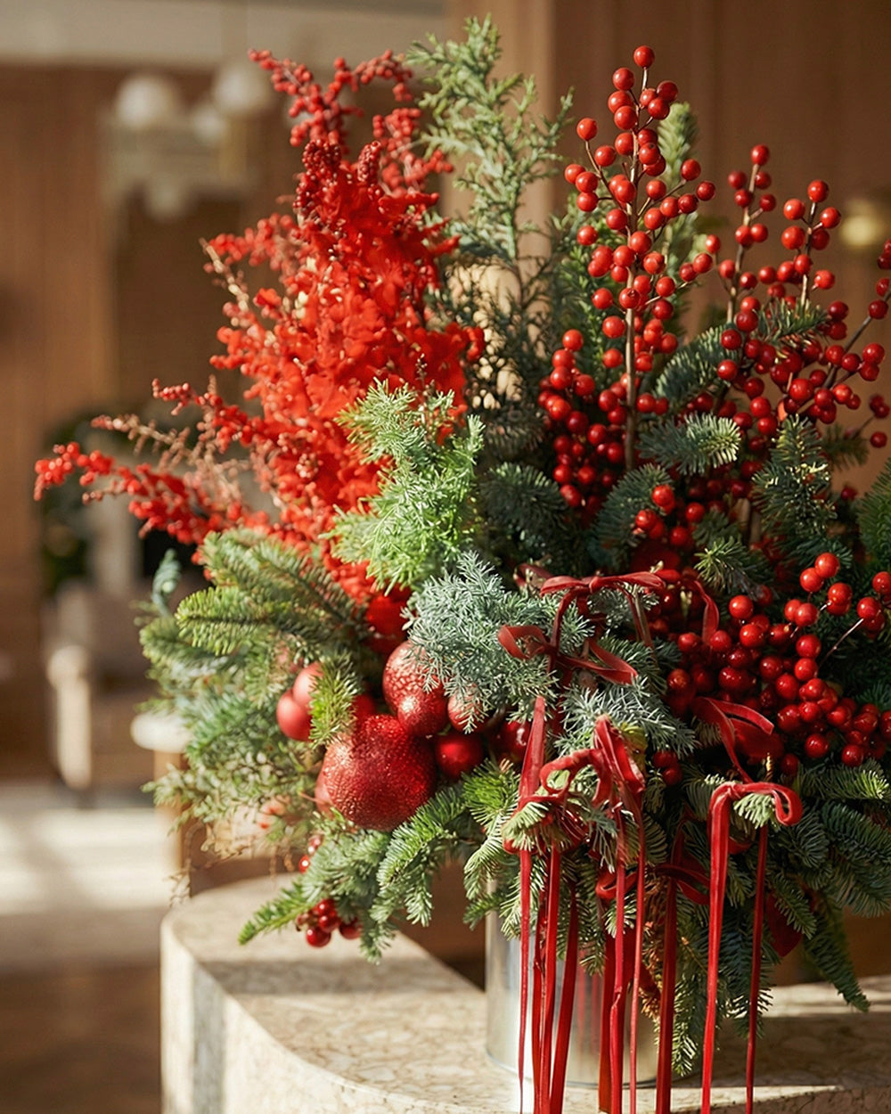 Christmas Vase Arrangement - Tall