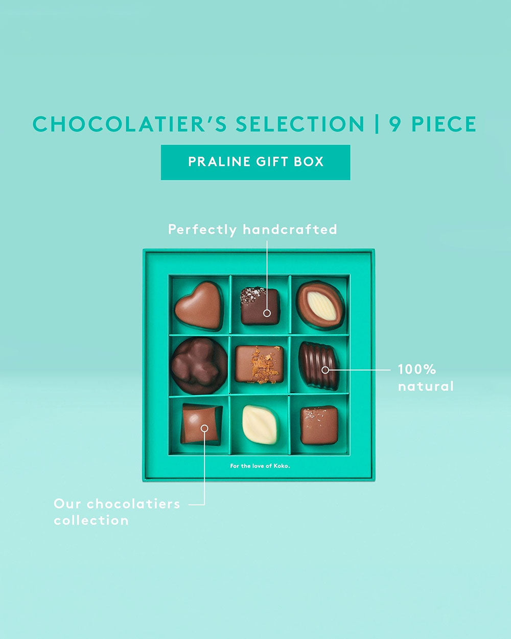 Koko Black Chocolatier's Selection Praline Gift Box 9 Piece