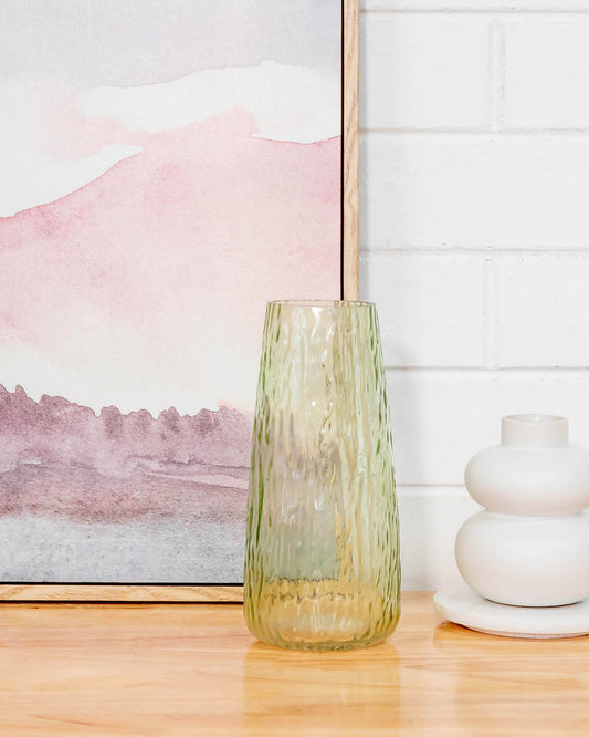 Textured Glass Vase (Jade)