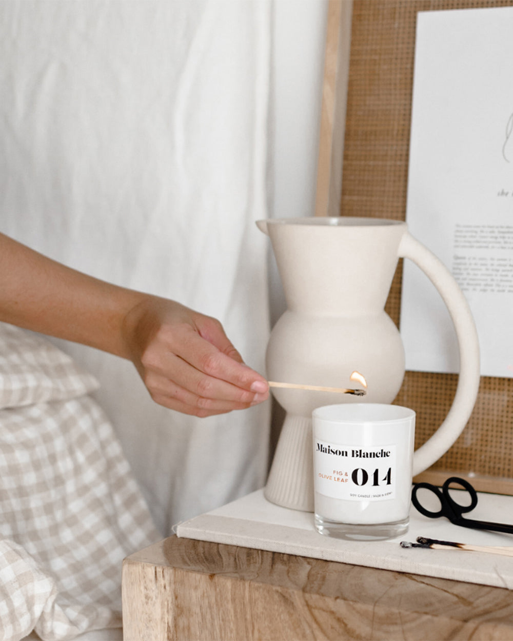 olive leaf large candle