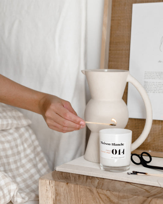 olive leaf large candle