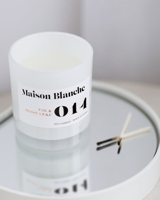 olive leaf large candle