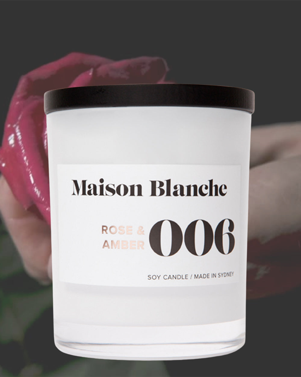 rose amber large candle