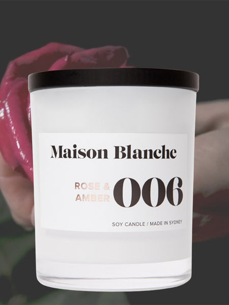 rose amber large candle