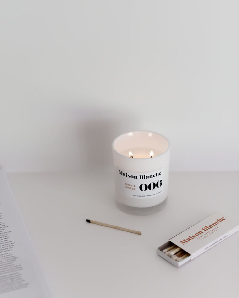 rose amber large candle