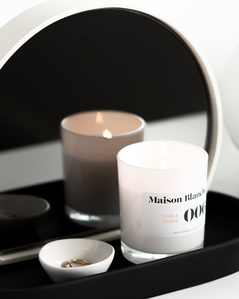 rose amber large candle