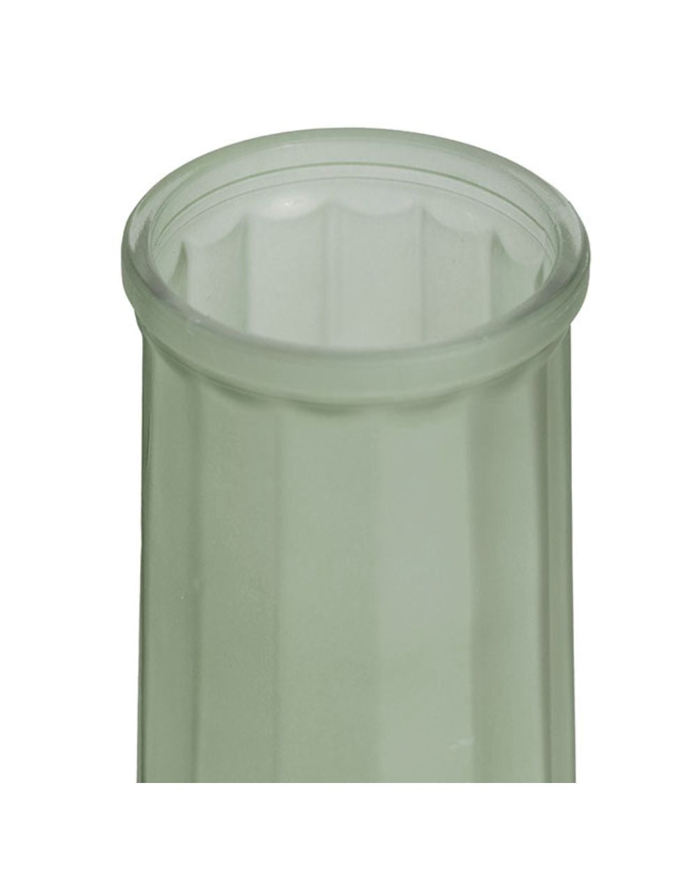 Matte Sage Ribbed Glass Vase