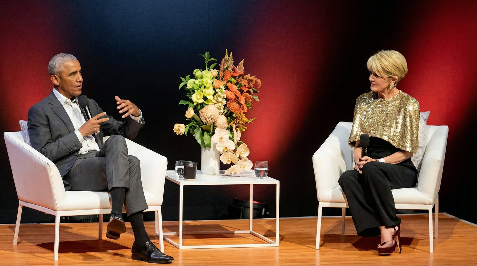 Barack Obama with a Fig & Bloom arrangement