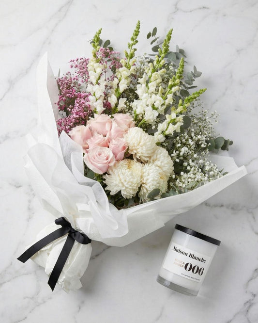 Osaka Bouquet + Candle Bundle