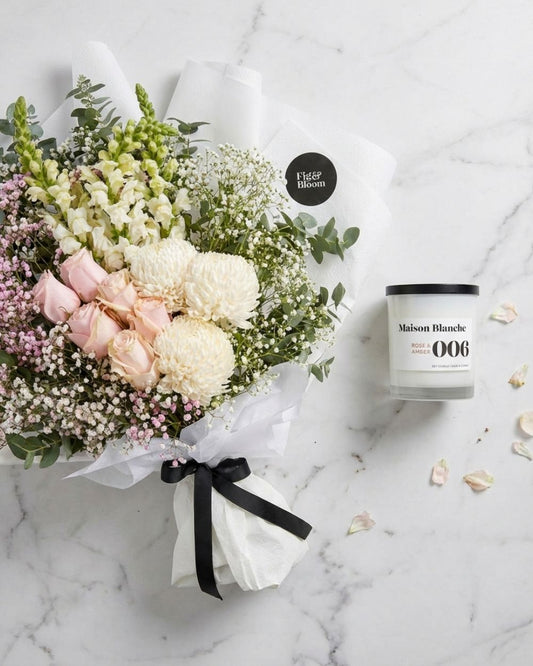 Osaka Bouquet + Candle Bundle