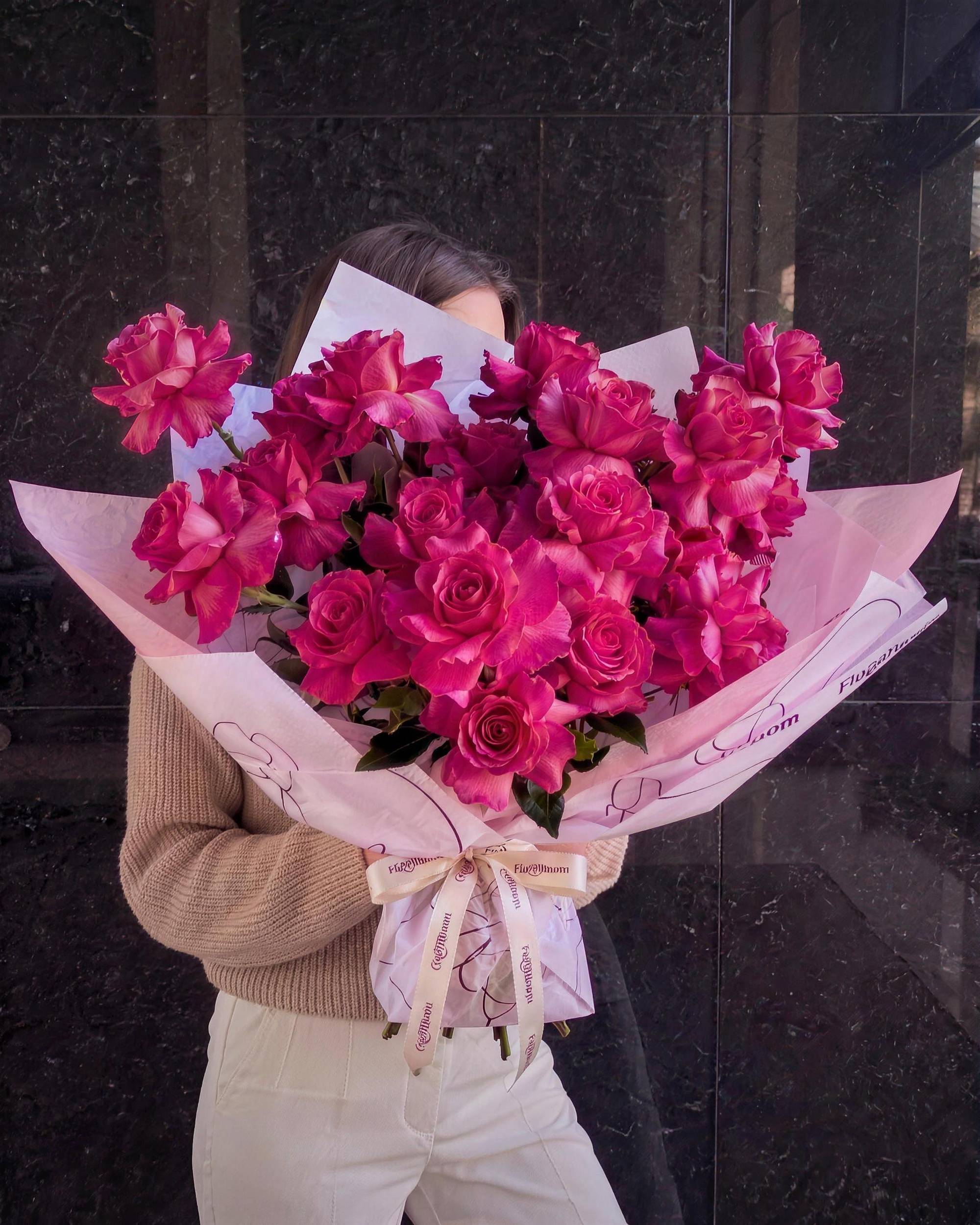 Reflexed Roses - Hot Pink – Fig & Bloom