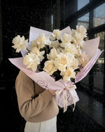 Reflexed Roses - White